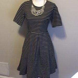 DownEast striped pleated dress M